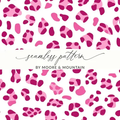 Pink Cow Print Digital Paper, Seamless Pattern for Fabric Design, Girly Aesthetic Background, Y2K Cute Pattern, Digital Scrapbook Paper