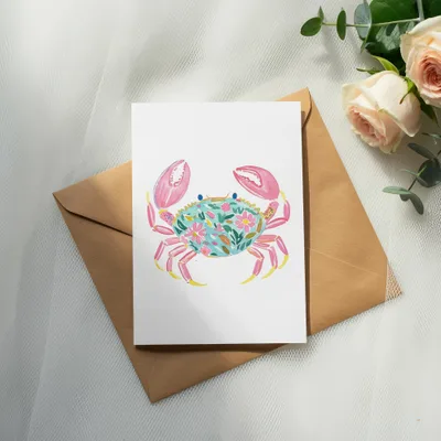 Pink Crab Clipart, Cute Crab Illustration, Girly Summer Graphic, Preppy Beach Clipart, Summer Png, Cricut Cut File Svg, Digital Download