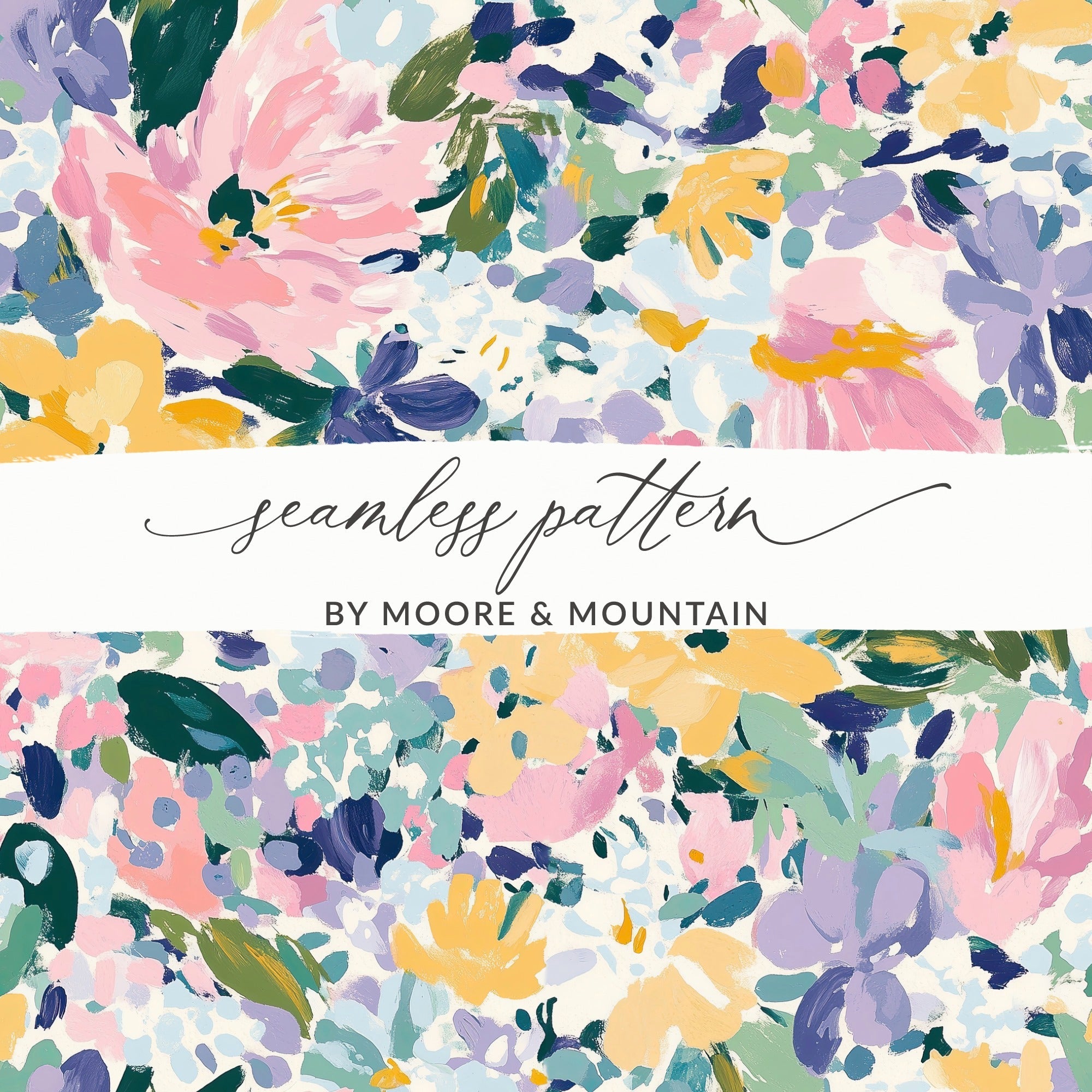 Pink Floral Digital Paper, Abstract Flower Pattern, Yellow, Purple, Spring, Summer Print, Seamless Digital Texture, Scrapbooking, Fabric