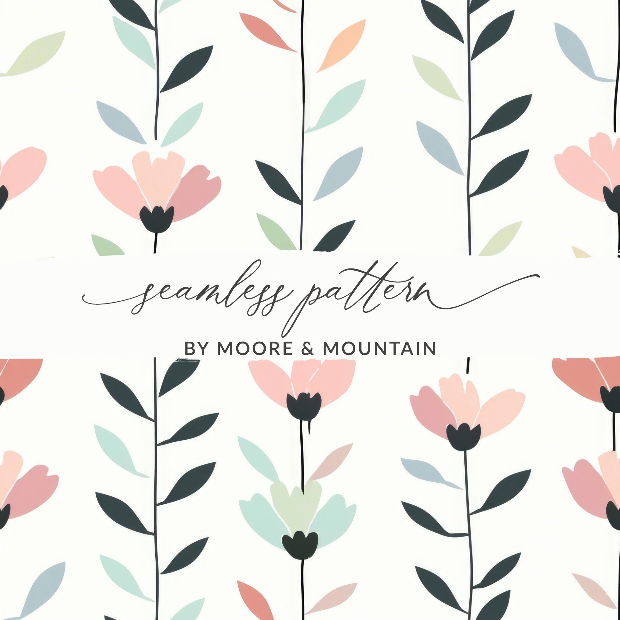 Pink Floral Digital Paper, Seamless Flower Pattern, Pastel Backgrounds, Digital Prints, Scrapbook Paper, Floral Fabric Design