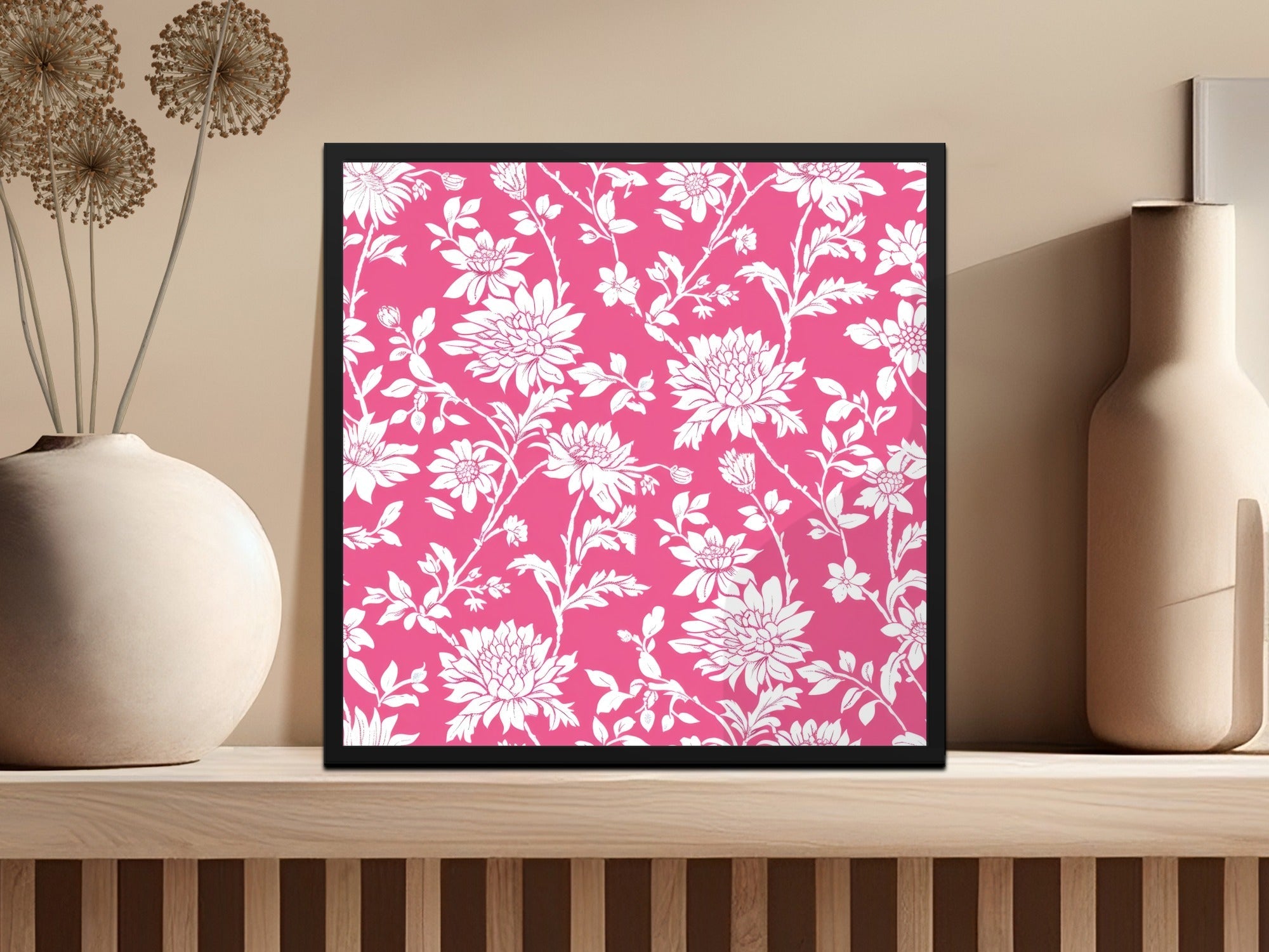 Pink Floral Digital Paper, White Flower Seamless Pattern, Delicate Floral Design, Scrapbook Paper, Printable Fabric Pattern, Digital