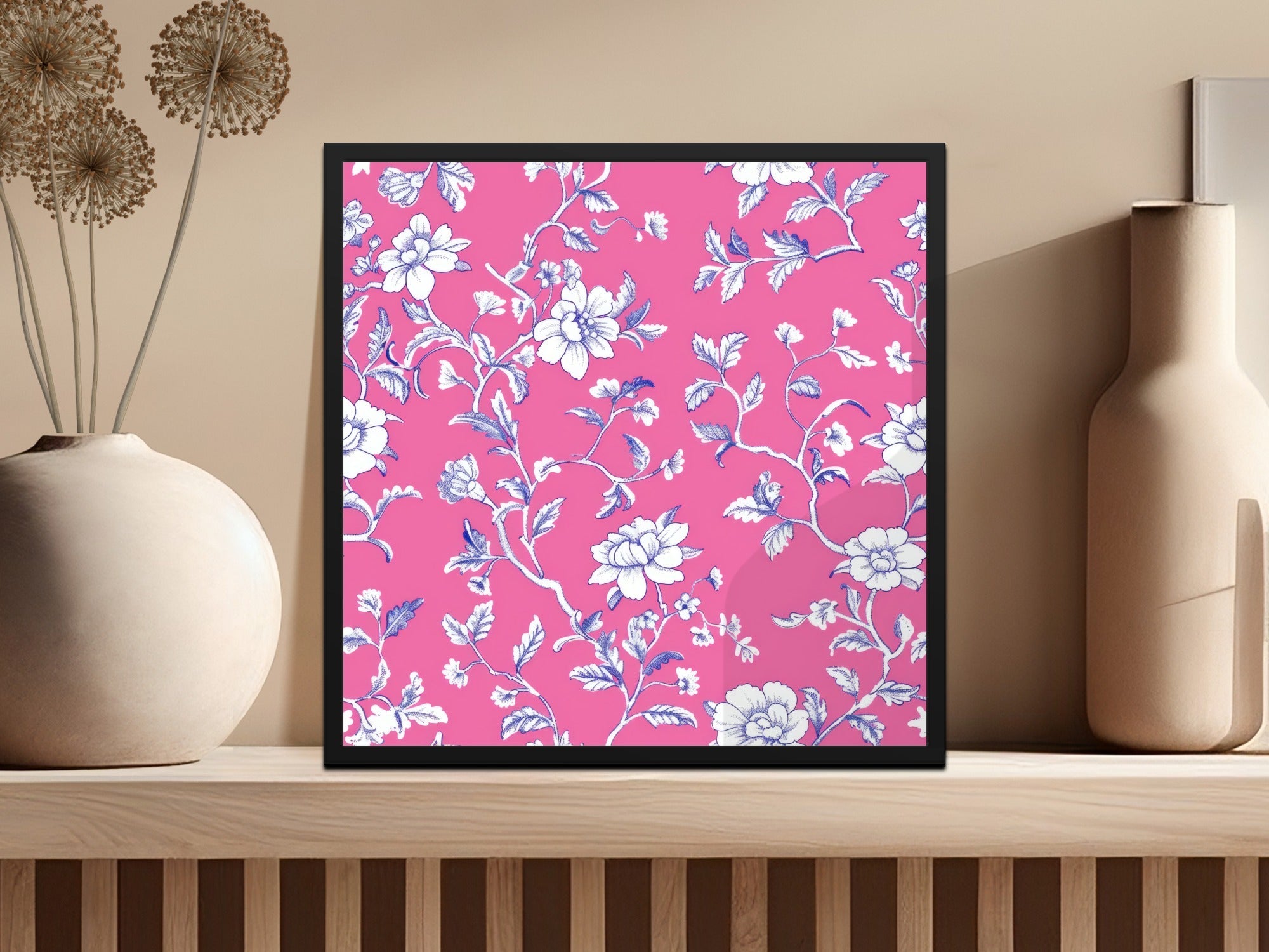 Pink Floral Digital Paper, White Flowers Pattern, Spring Background, Chintz Fabric Design, Botanical Print, Scrapbooking Paper, Digital