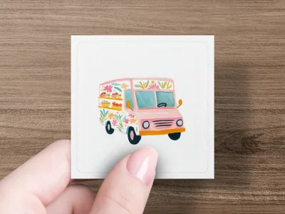 Pink Floral Food Truck SVG, Kawaii Truck PNG, Preppy Y2K Aesthetic Art, Printable Sticker File, Cricut Cut File, Sublimation Design Download
