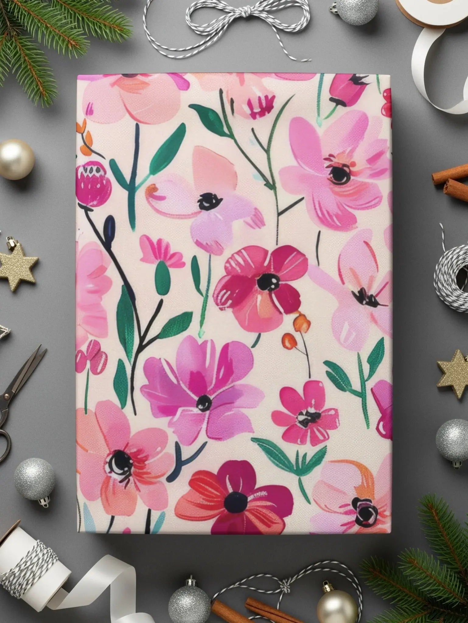 Pink Floral Seamless Pattern, Digital Paper, Flower Design, Repeat Pattern, Fabric Design, Printable Pattern, Commercial Use Digital