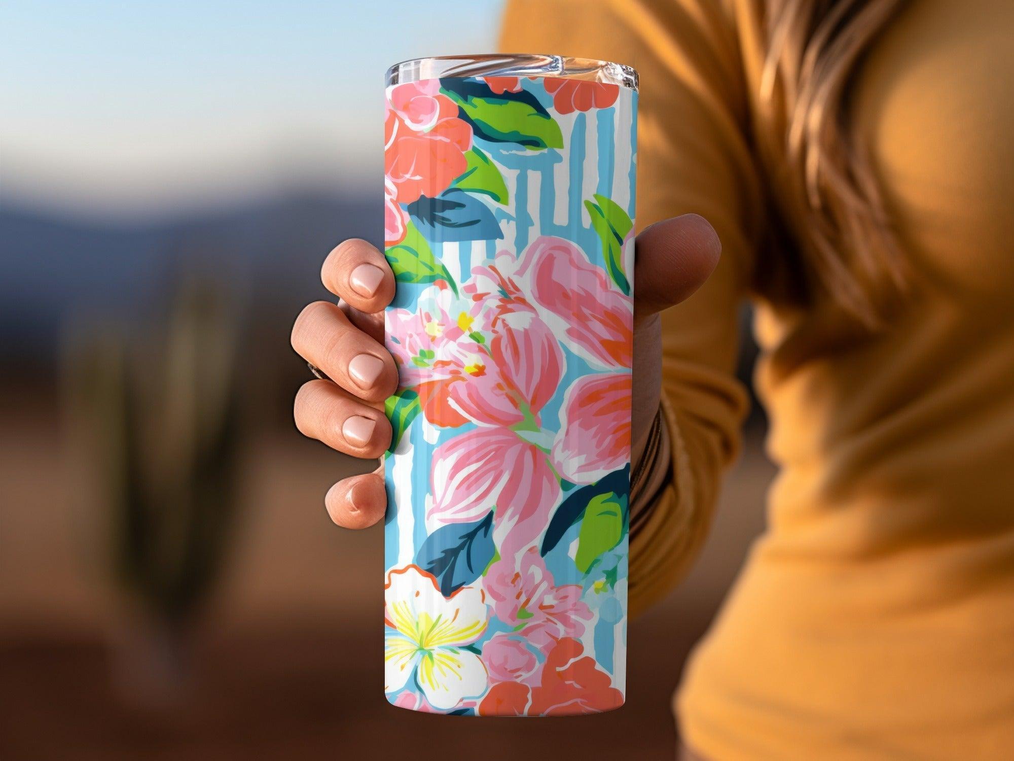 Seamless Pink and Teal Preppy Pattern Floral