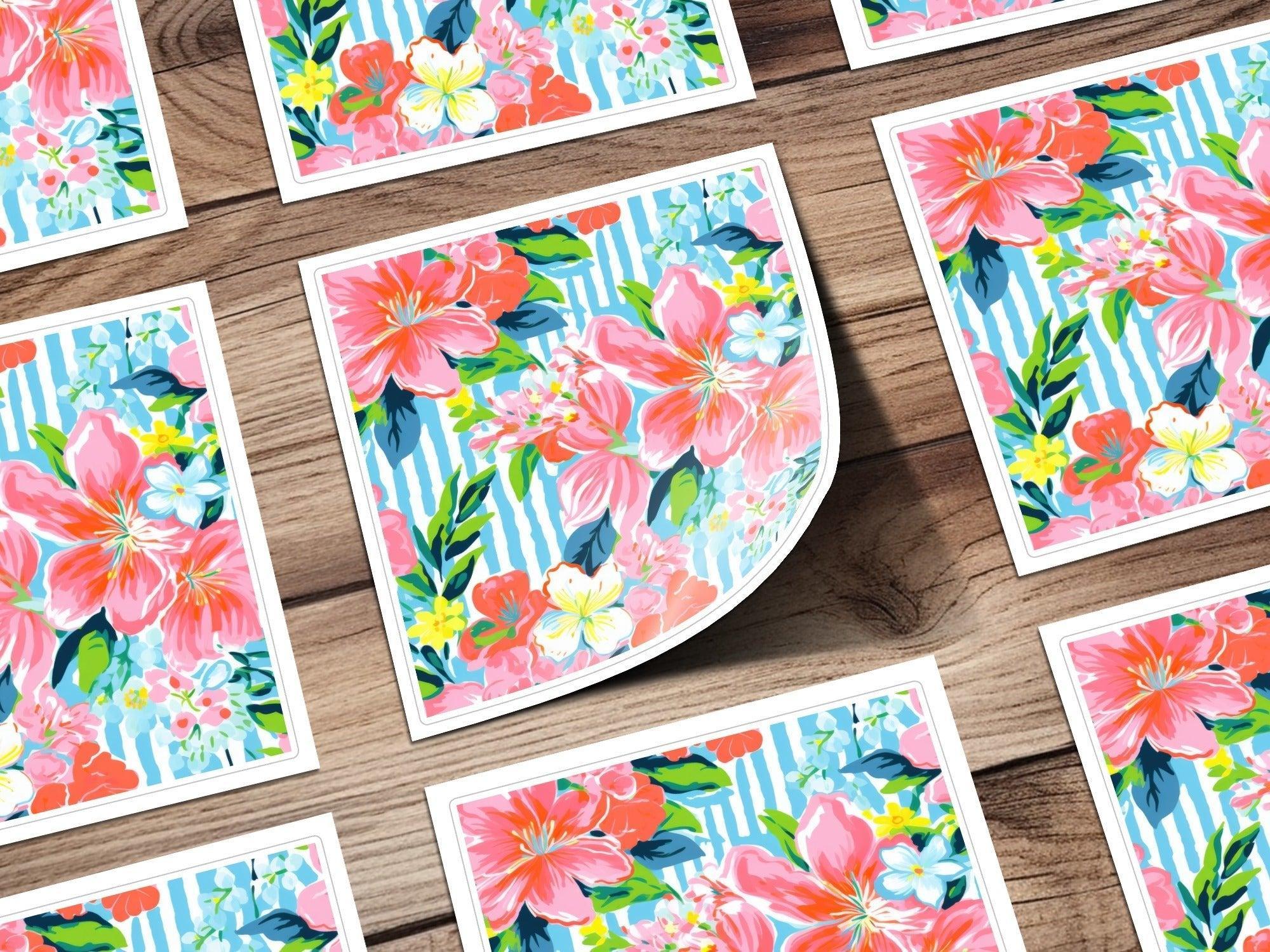 Seamless Pink and Teal Preppy Pattern Floral