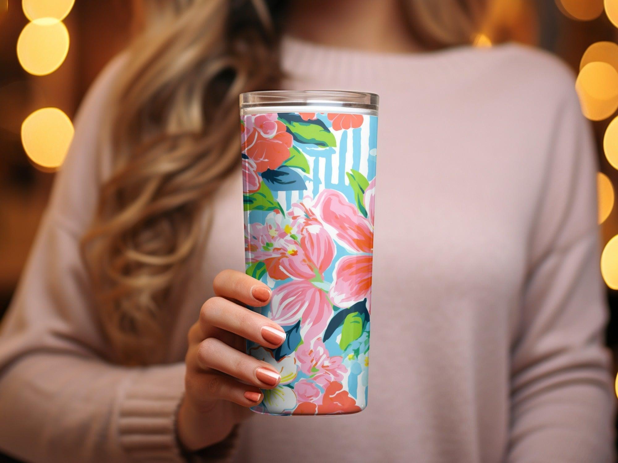 Seamless Pink and Teal Preppy Pattern Floral