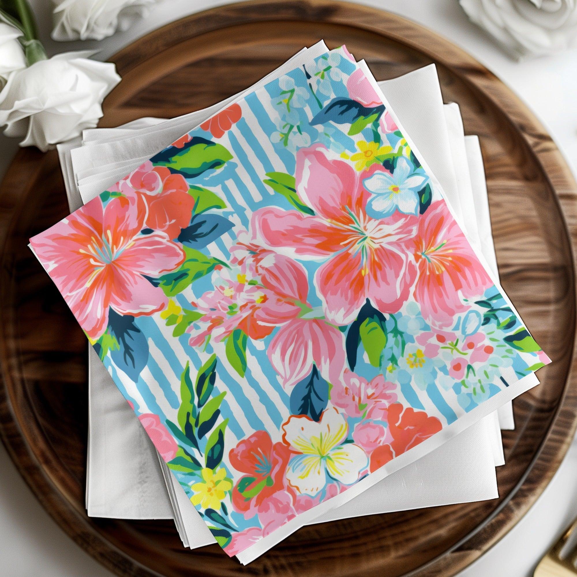 Seamless Pink and Teal Preppy Pattern Floral