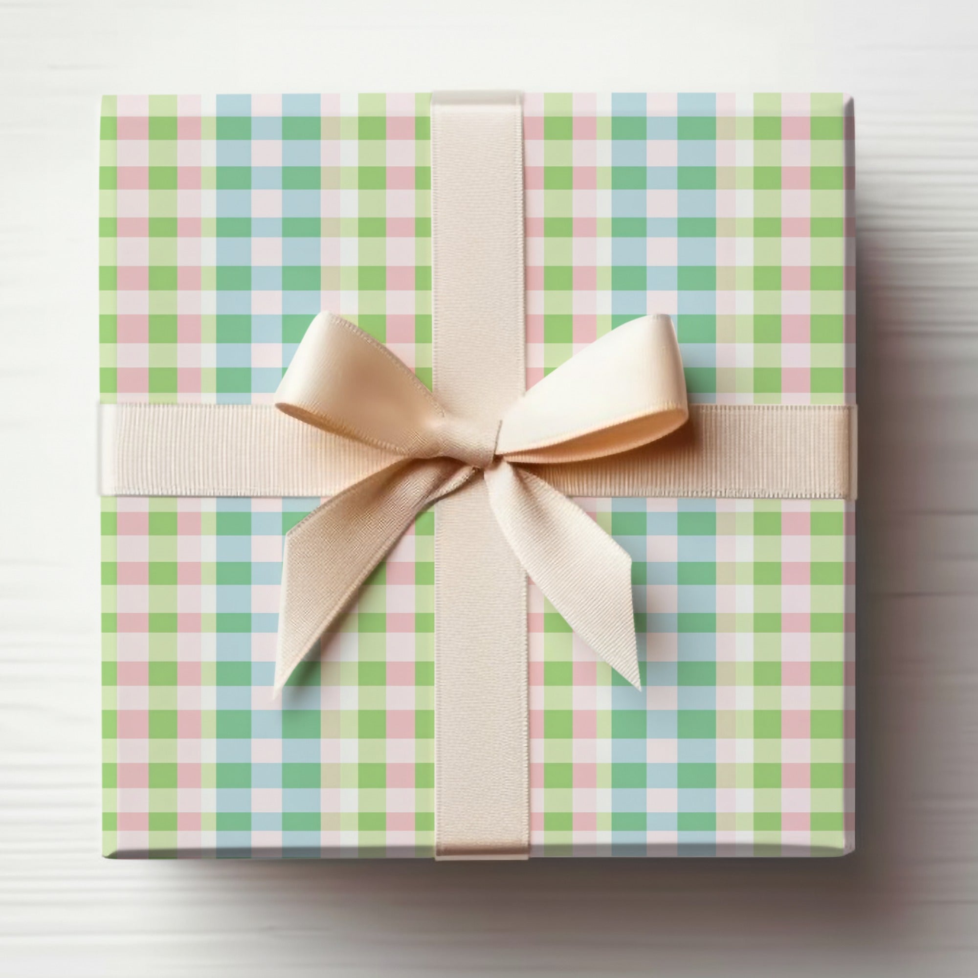 Pink Green Blue White Spring Plaid Digital