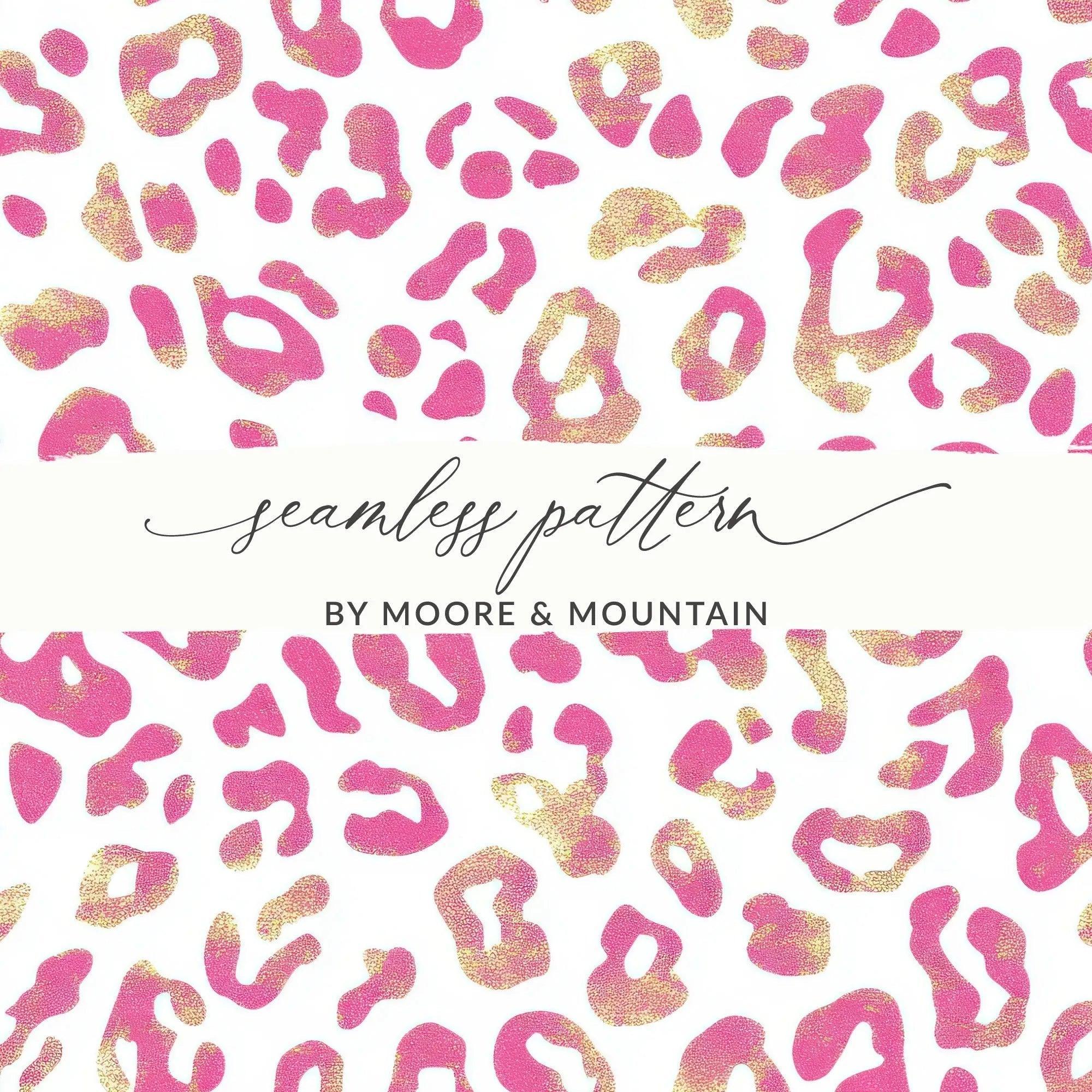 Pink Leopard Print Digital Paper, Seamless Animal Skin Pattern, Girly Texture Download, Scrapbooking, Fabric Design, Sublimation, Digital