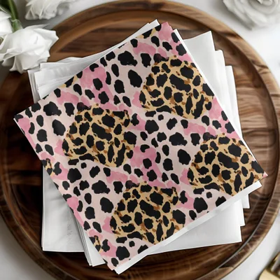Pink Leopard Print Digital Paper, Tan Animal Print Texture, Cheetah Pattern, Abstract Seamless Design, Printable Background, Digital