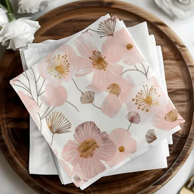 Pink Modern Poppies Seamless Pattern Dusty Pink Wildflowers Pattern
