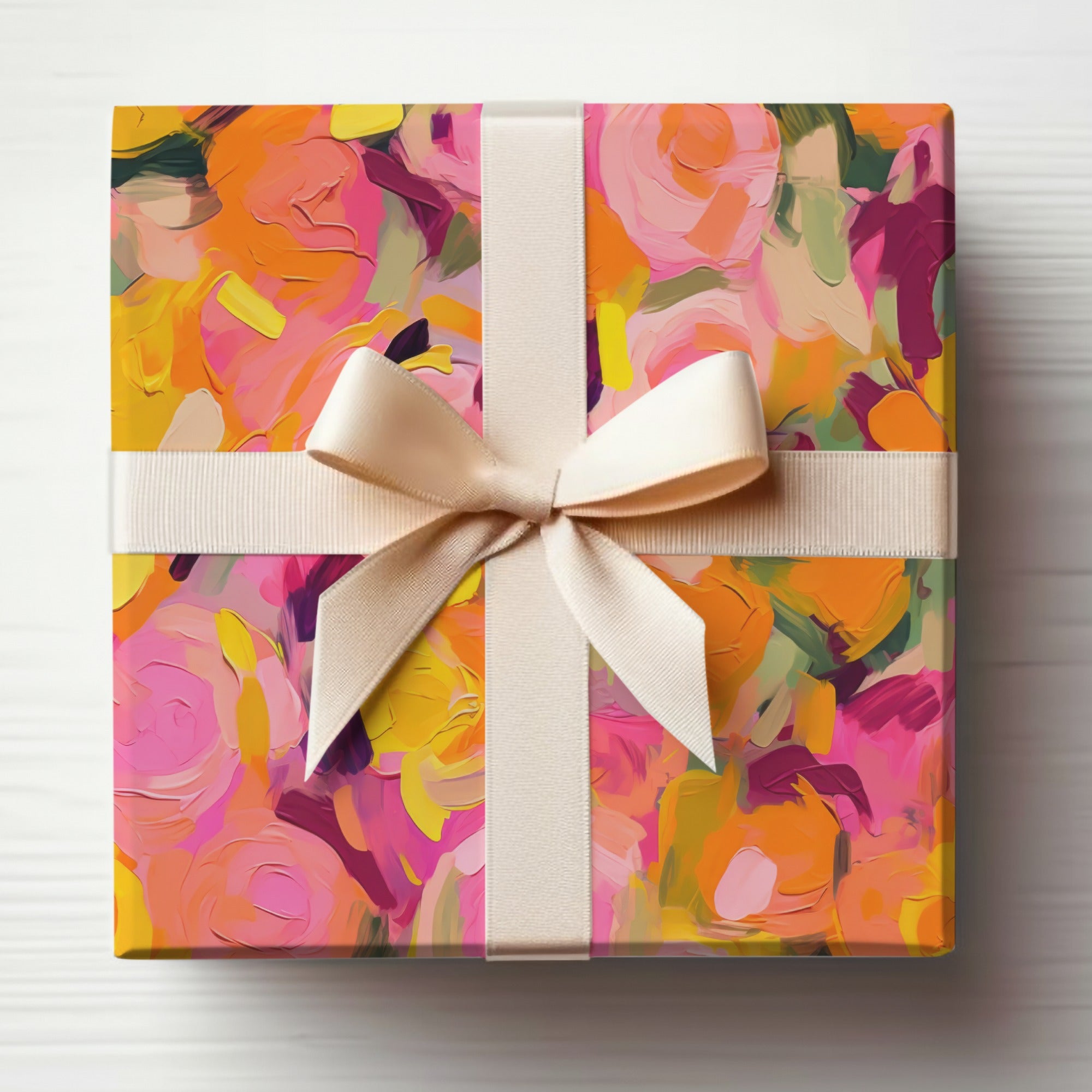 Pink Orange Floral Seamless Modern Painted Digital Paper, Bright Flowers Digital Print, Abstract Art, Floral Pattern, Fabric Design