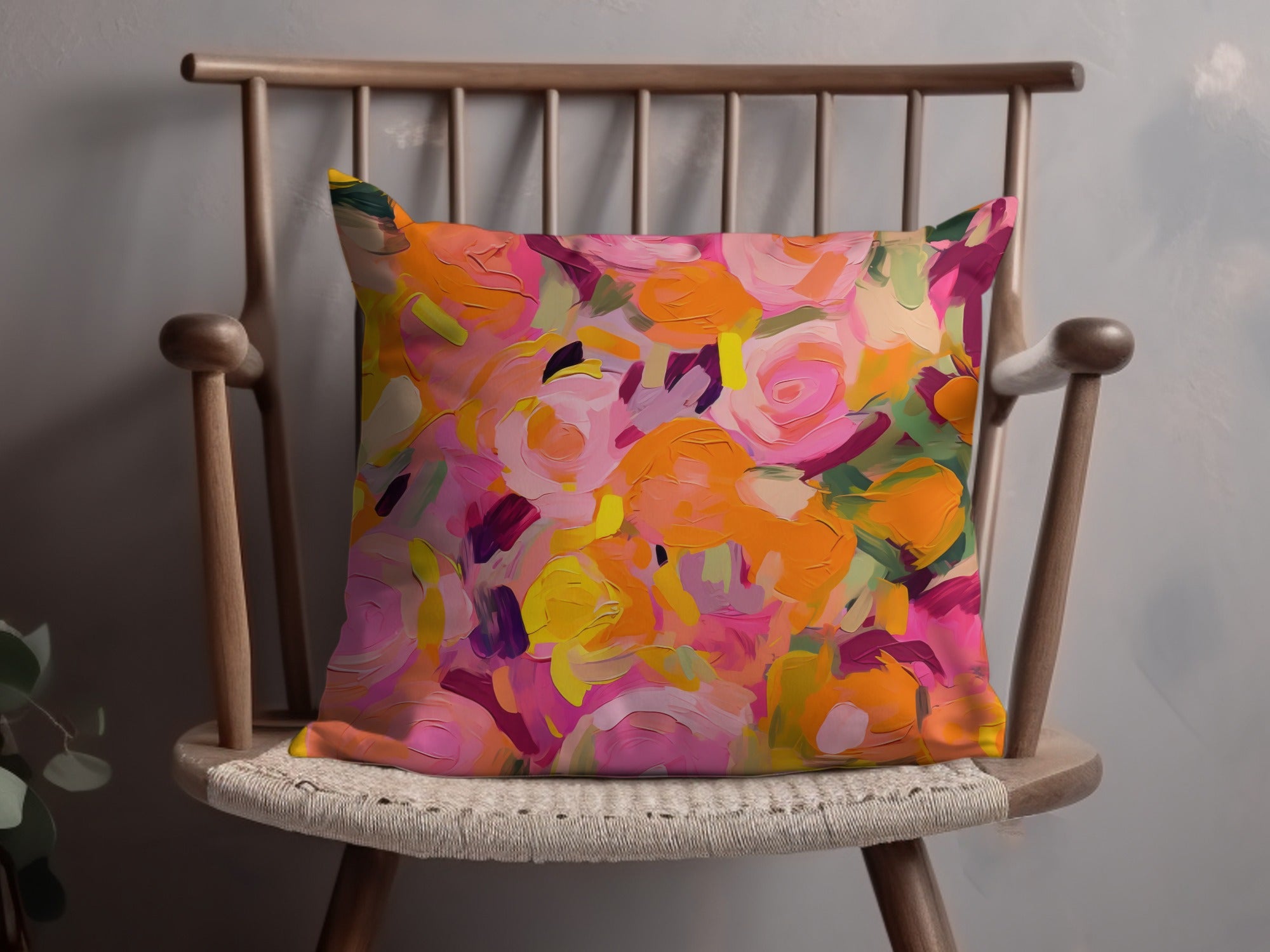 Pink Orange Floral Seamless Modern Painted Digital Paper, Bright Flowers Digital Print, Abstract Art, Floral Pattern, Fabric Design