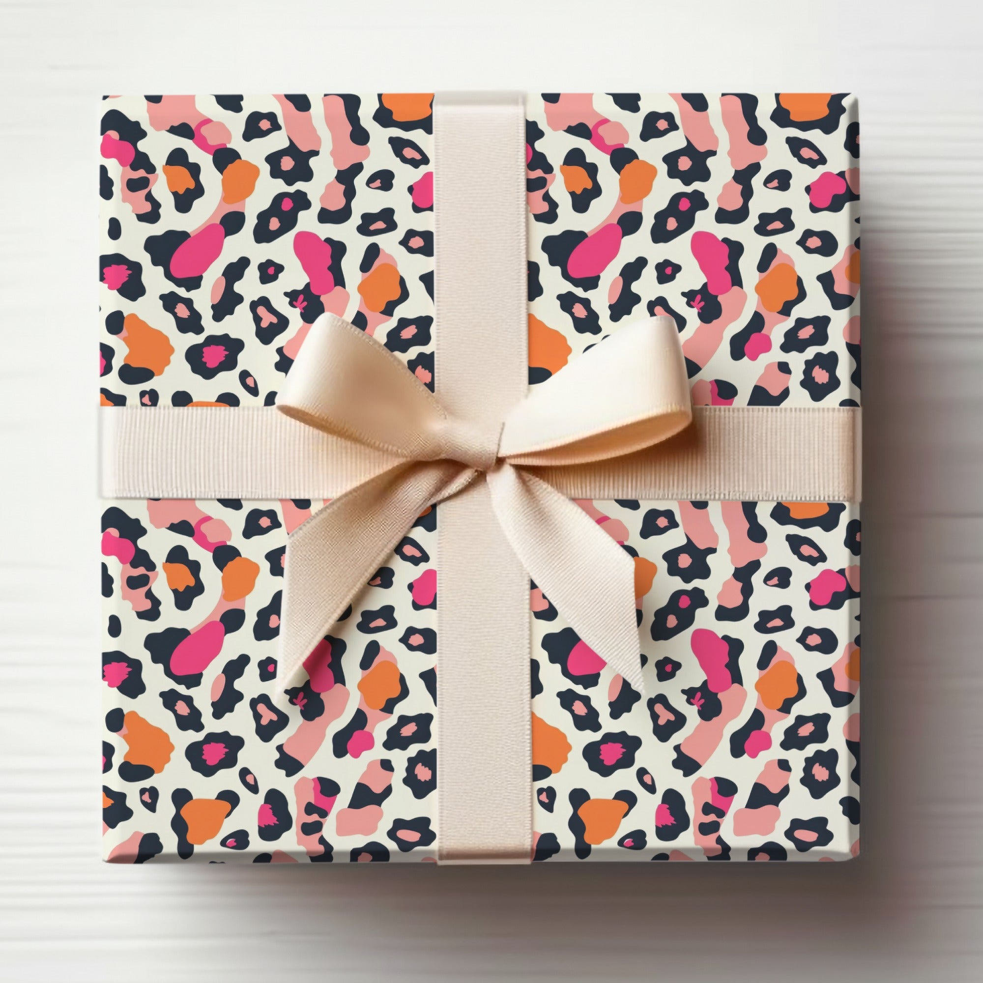 Pink Orange Modern Cheetah Print Seamless Animal Print Digital