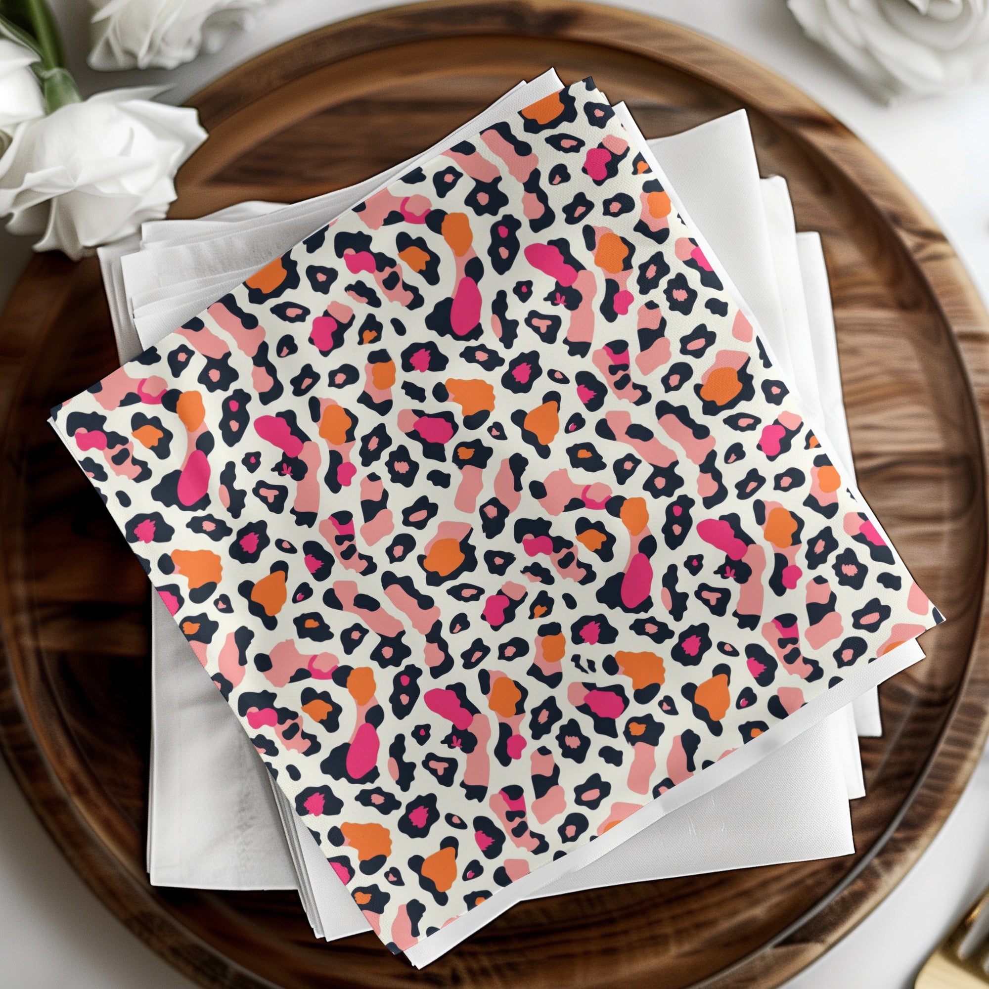 Pink Orange Modern Cheetah Print Seamless Animal Print Digital