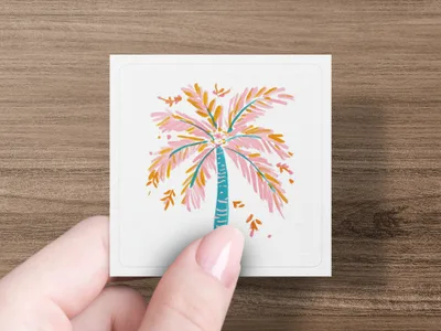 Pink Palm Tree Digital Art, Preppy Pastel SVG, Girly Summer PNG, Tropical Beach Clipart, Printable Sticker File, Cricut Download