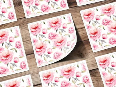 Pink Peony Digital Paper, Watercolor Floral Pattern, Seamless Flower Digital Design, Scrapbooking Paper, Fabric Design, Commercial Use