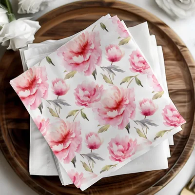 Pink Peony Digital Paper, Watercolor Floral Pattern, Seamless Flower Digital Design, Scrapbooking Paper, Fabric Design, Commercial Use