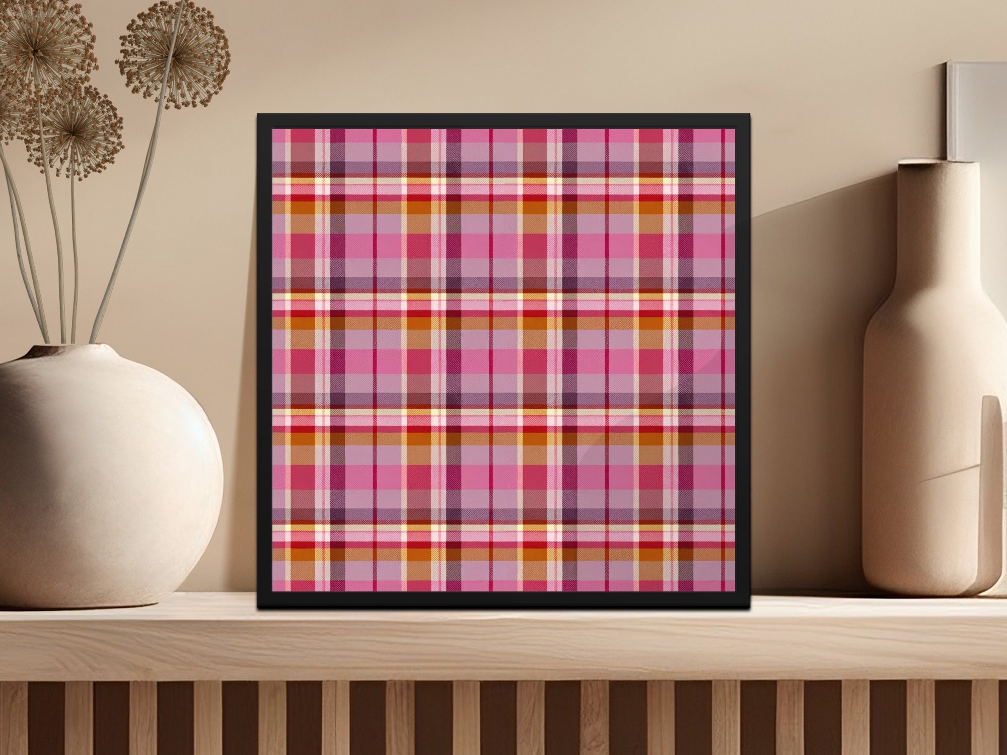 Pink Plaid Digital Paper, Seamless Tartan Pattern, Scrapbook Paper, Commercial Use, 12x12 JPEG Files, 2 Scales, Fabric Design