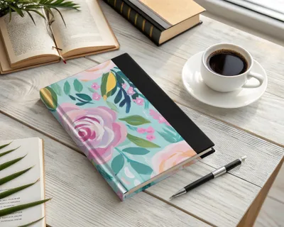 Pink Rose Acrylic Seamless Pattern, Aqua Floral Digital Paper, Modern Gouache Painted Flowers, Fine Art Floral Design