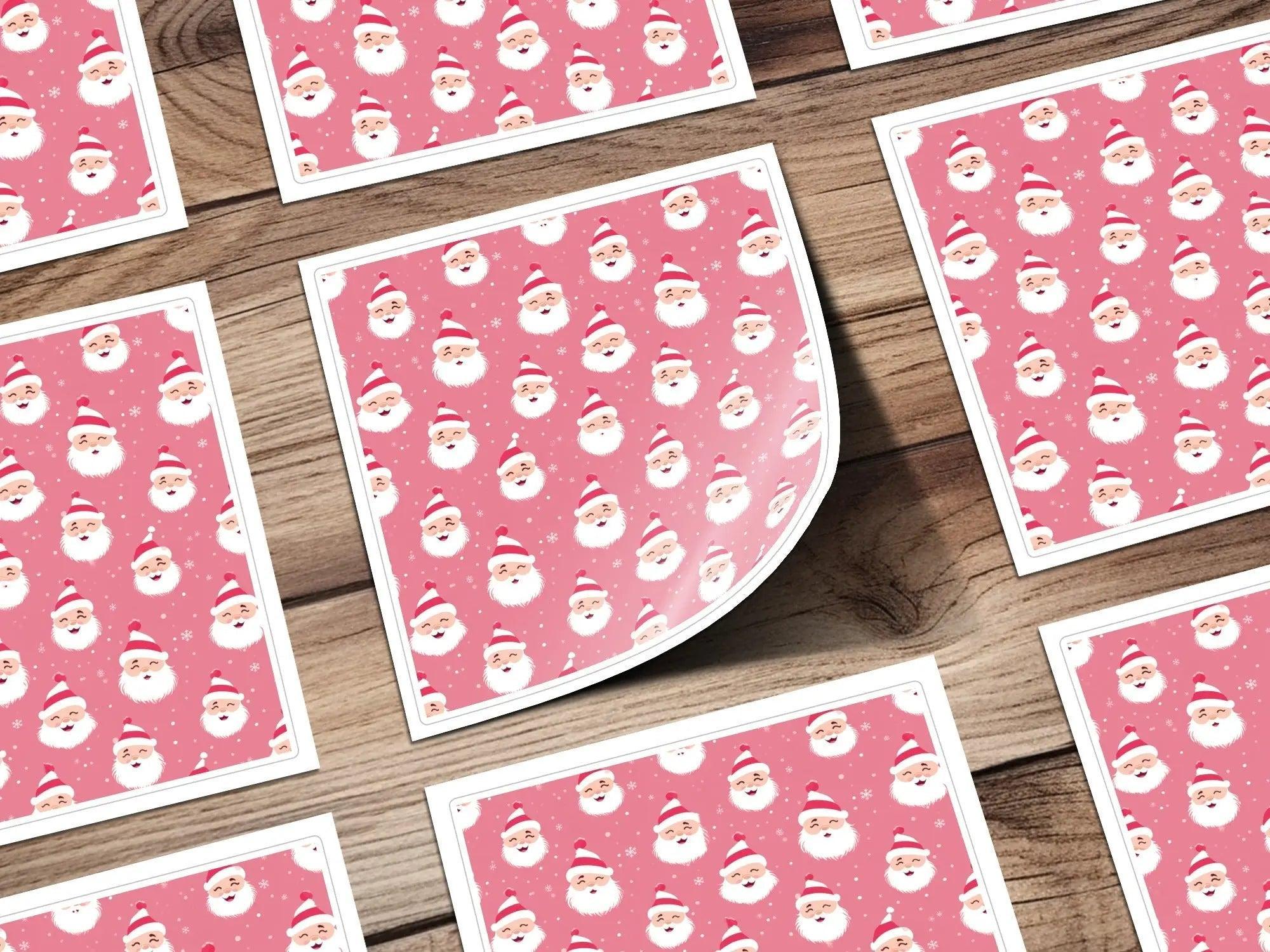 Pink Santa Claus Digital Seamless Pattern, Cute Christmas Digital Paper, Festive Holiday Fabric Design, JPEG Files Download