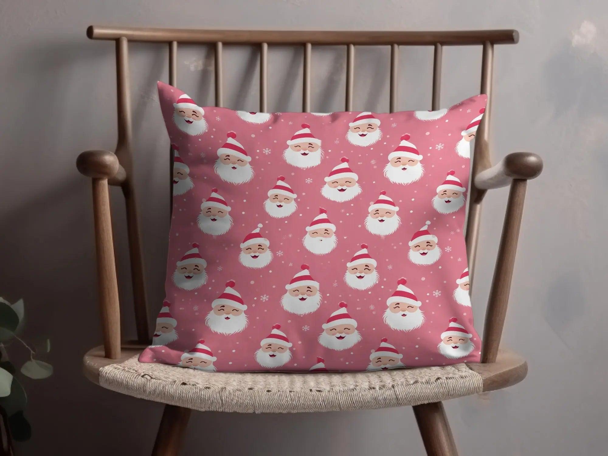 Pink Santa Claus Digital Seamless Pattern, Cute Christmas Digital Paper, Festive Holiday Fabric Design, JPEG Files Download