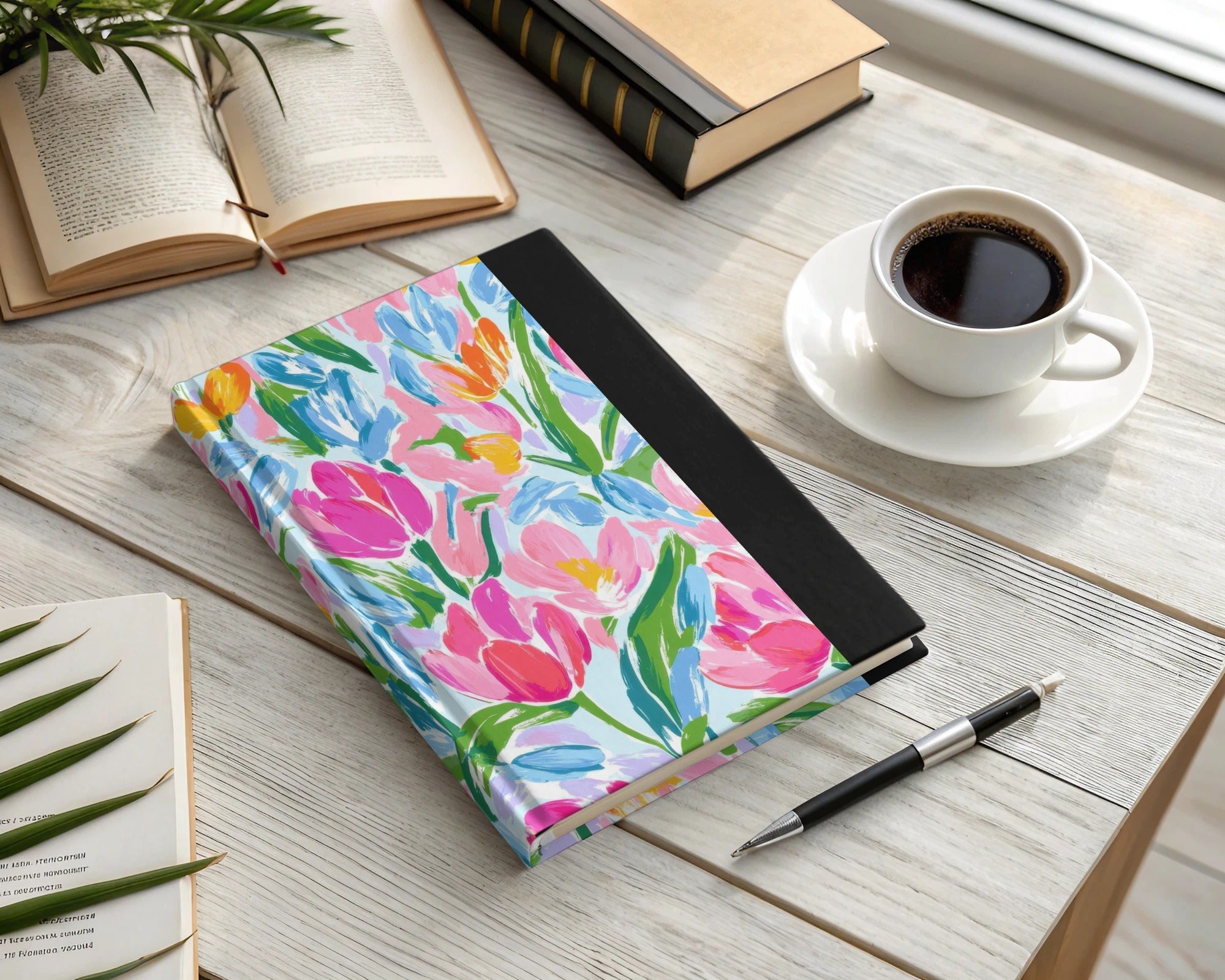 Preppy Pink Tulip Seamless Pattern Modern Acrylic Floral