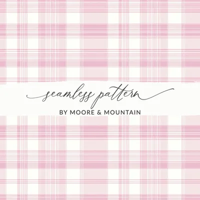 Pink White Pastel Checkered Plaid Pattern Digital