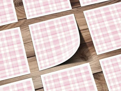 Pink White Pastel Checkered Plaid Pattern Digital