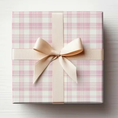 Pink White Pastel Checkered Plaid Pattern Digital