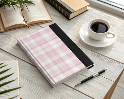 Pink White Pastel Checkered Plaid Pattern Digital