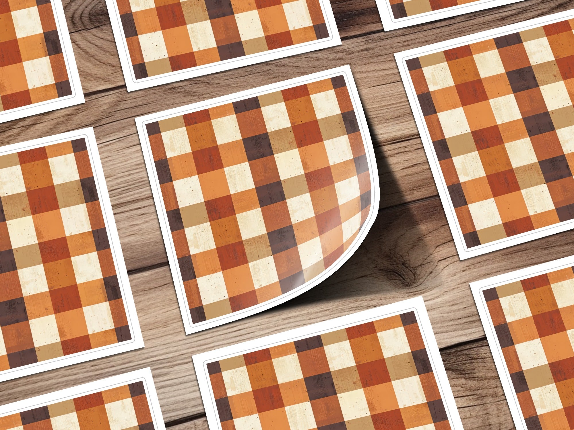 Plaid Digital Paper, Brown Tan Pattern, Check Seamless Design, Printable Background, Scrapbook Digital Texture, Commercial Use Digital