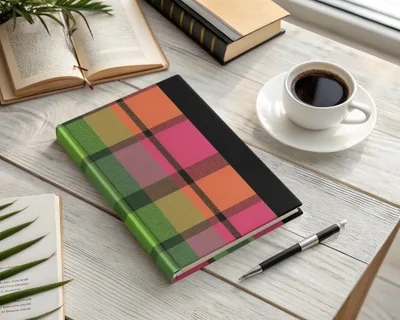 Plaid Digital Paper, Seamless Tartan Pattern, Scrapbook Paper, Fabric Design, Commercial Use, Green Pink Orange, Digital Downloads