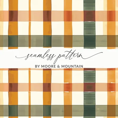 Plaid Seamless Pattern Digital Paper, Fall Colors Fabric Design, Tartan Scrapbook Paper, 12x12 Inch JPEG Digital Download