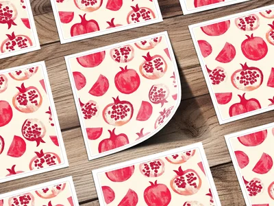Pomegranate Seamless Pattern Digital Paper, Fruit Print, Kitchen Decor, Summer Vibes, Fabric Design, Scrapbooking, Digital Download