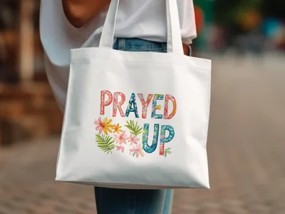 Prayed Up Watercolor Preppy Clipart, Vibrant Pastel PNG, Prayer SVG, Commercial Use Digital, Instant Download.