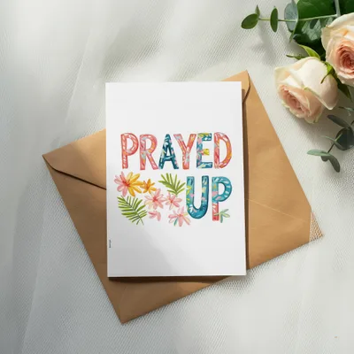 Prayed Up Watercolor Preppy Clipart, Vibrant Pastel PNG, Prayer SVG, Commercial Use Digital, Instant Download.