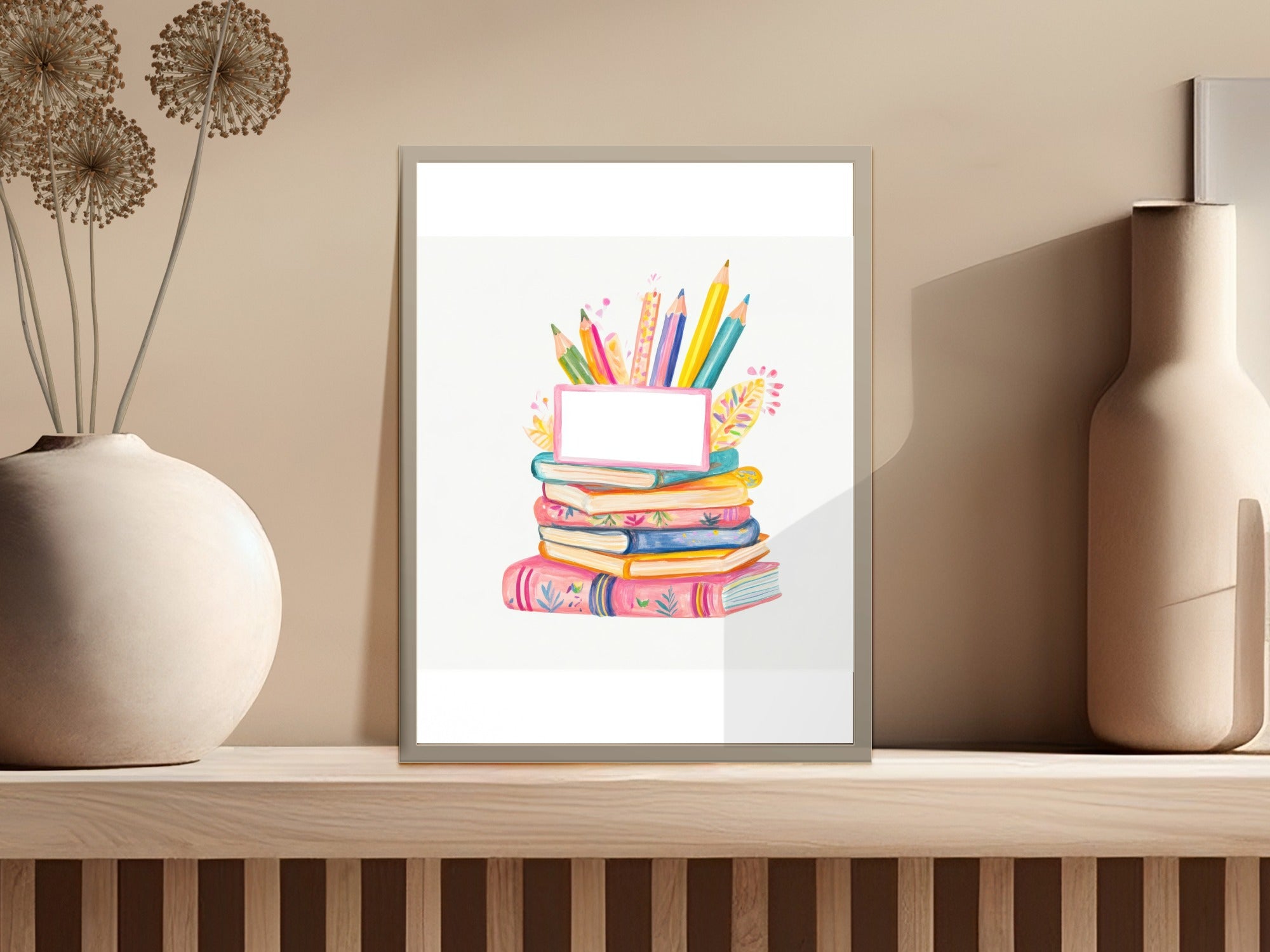 Preppy Back To School Digital Art, Books Pencils Clipart, Pastel Rainbow Aesthetic, Teacher Planner Sticker, Cricut Svg Cut File Png