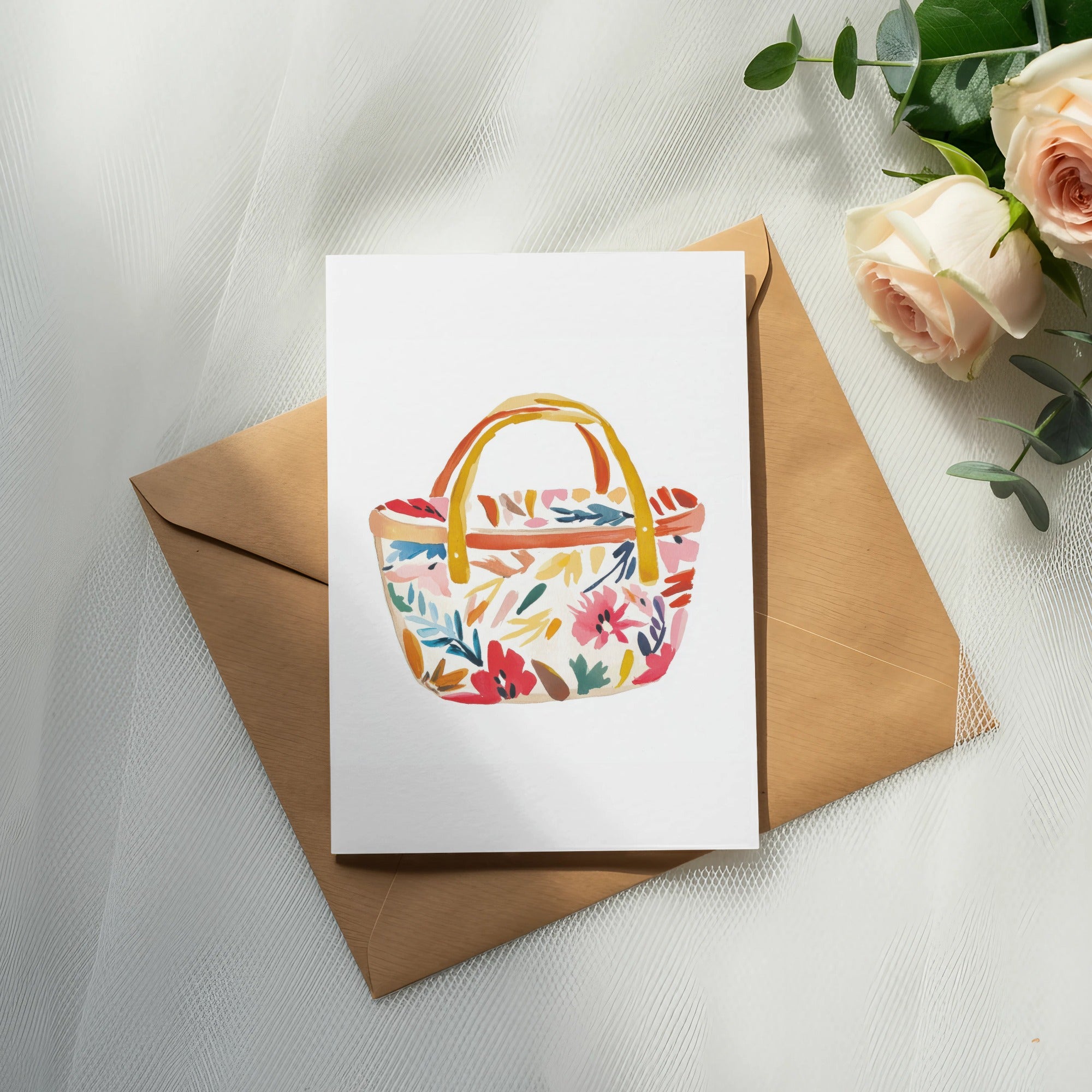 Preppy Beach Bag PNG SVG, Tropical Prep Illustration, Watercolor Preppy Graphic, Bold Summer Palette, Artsy Girly SVG Design, Cute Cartoon SVG