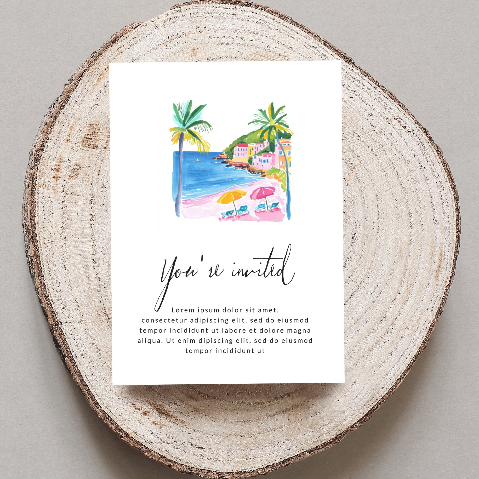 Preppy Beach Scene Clip Art PNG, Summer Coastal Illustration Digital Download SVG, Vacation Travel Art Print, Beach Town Decor