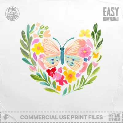 Preppy Butterfly SVG, PNG, Cute Cartoon Digital Art, Vibrant Clipart Design, Tropical Illustration, Pastel Rainbow Graphic, Cricut