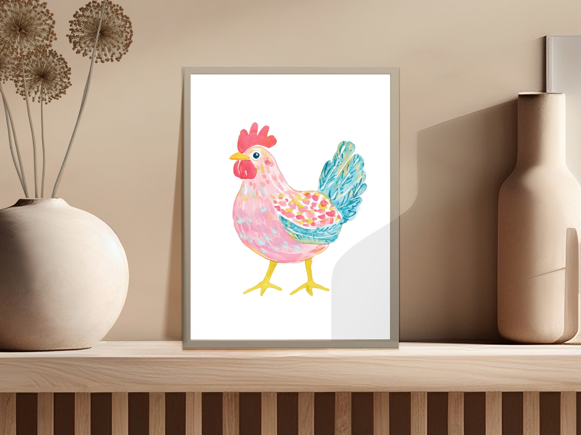 Preppy Clip Art Digital Chicken PNG | SVG Sublimation File Cute Hen | Farm Animal Clipart Pastel Rooster Art Whimsical Farm Decor