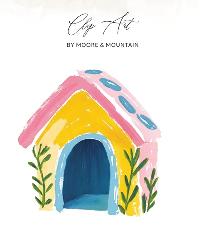 Preppy Clip Art Digital SVG Colorful Abstract House Graphic Design Element | Whimsical Home Illustration for Planner & Craft Projects SVG
