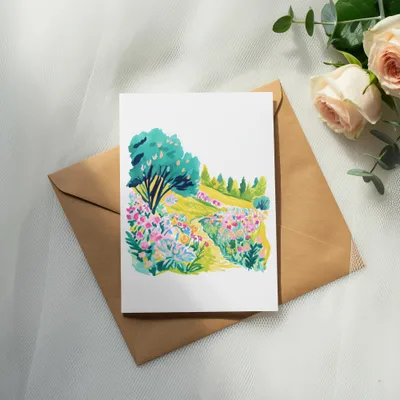 Preppy Clip Art Garden Flowers SVG, Vibrant Floral Digital Download, Spring Impressionist Art, Lilly Pulitzer Style Garden Path Clipart