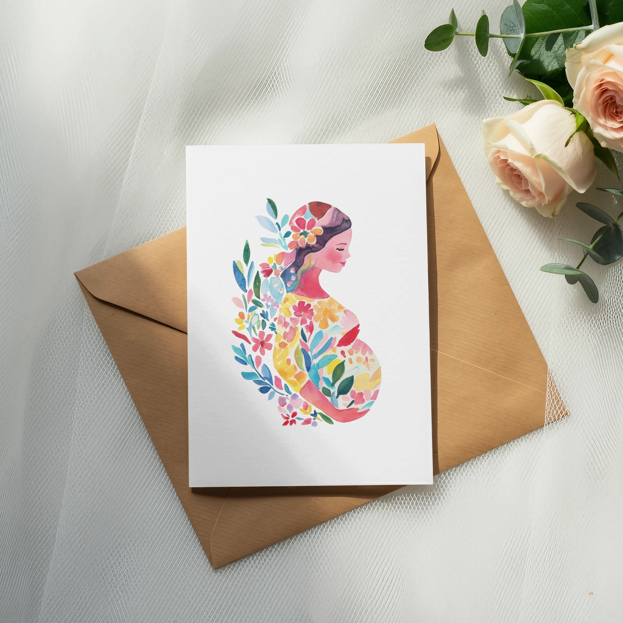 Preppy Clip Art Pregnant Woman PNG, SVG Sublimation File, Floral Maternity Art Digital Download for Baby Shower Gift, Expecting Mom Gift SVG