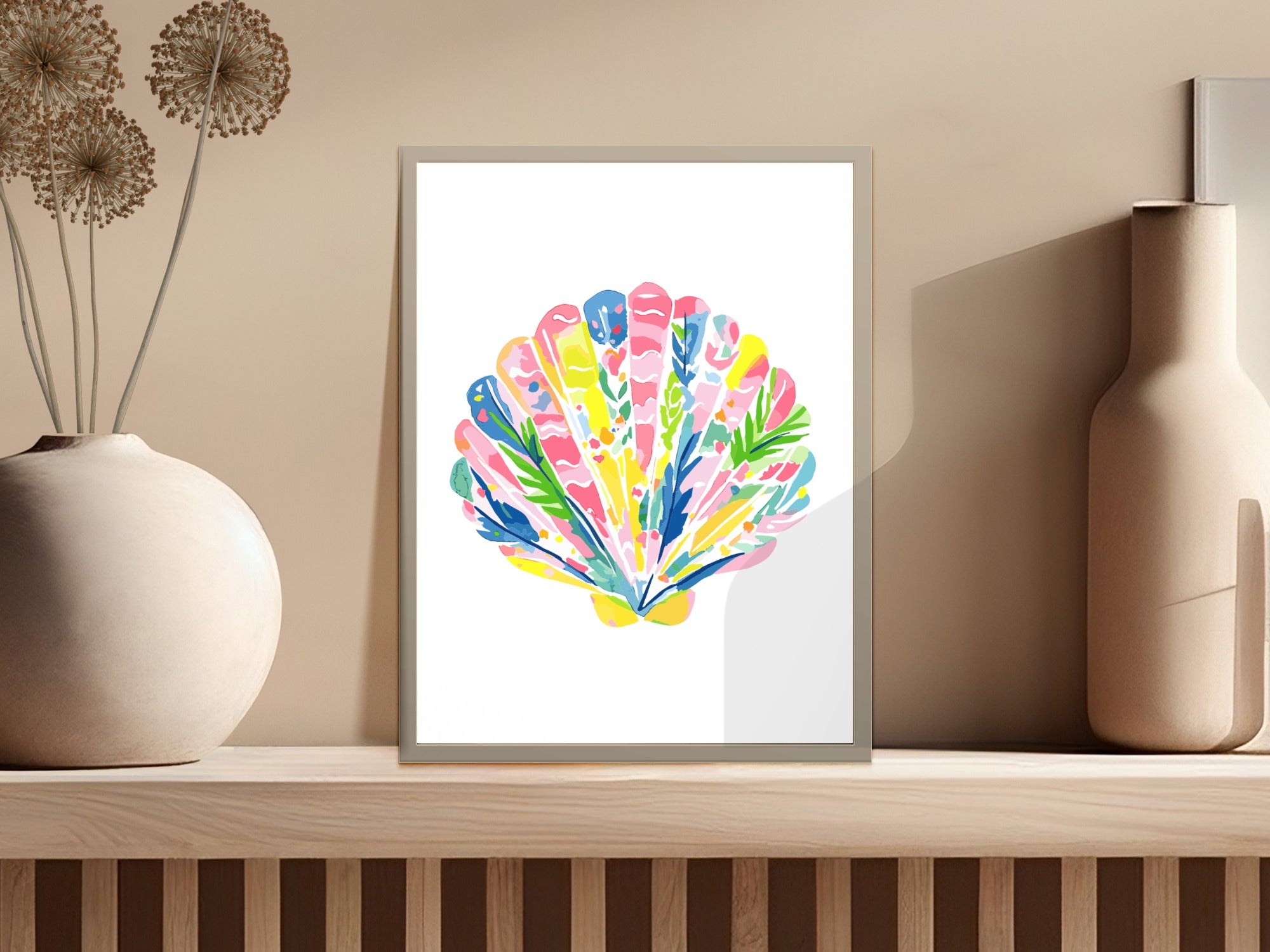 Preppy Clip Art Seashell SVG Digital Art File | Vibrant Coastal Summer Clip Art PNG | Beach Theme Planner Decal Design SVG