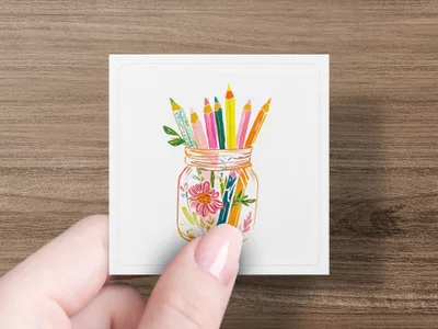 Preppy Clip Art SVG Colorful Pencils Jar Digital Download | Teacher Artist Art Supplies PNG | Creative Classroom Planner Decor SVG