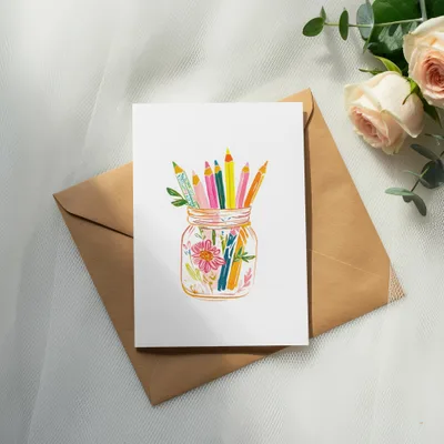 Preppy Clip Art SVG Colorful Pencils Jar Digital Download | Teacher Artist Art Supplies PNG | Creative Classroom Planner Decor SVG