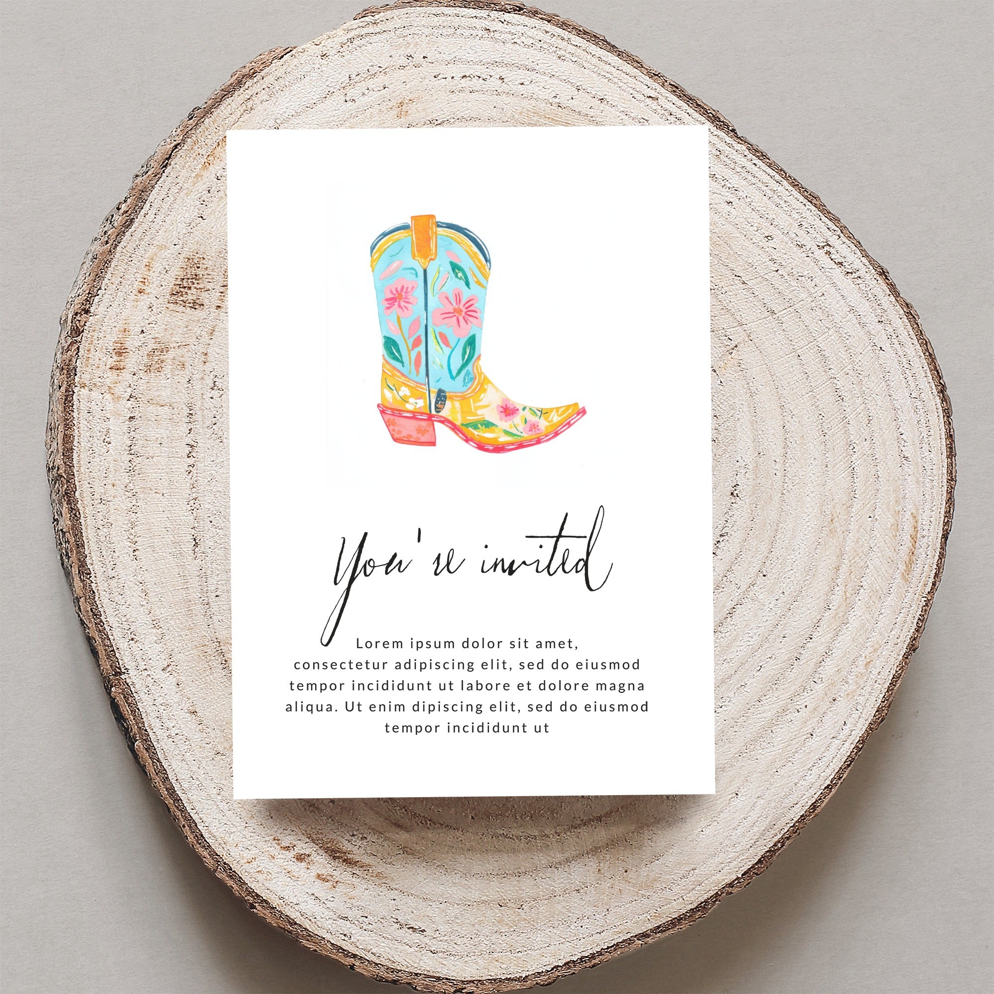 Preppy Cowgirl Boot SVG, Floral Western Boot Clip Art Digital, Boho Country Summer Graphic PNG, Aesthetic Bachelorette Party Design File SVG